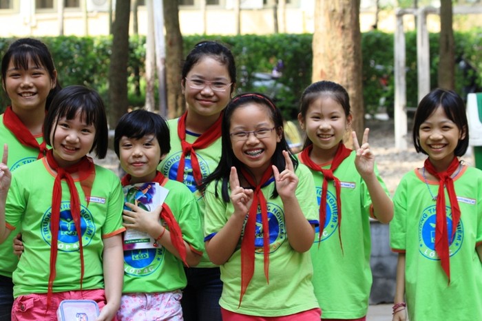 Những gương mặt hồn nhiên, thông minh các em học sinh lớ 4C Trường Tiểu học Thực Nghiệm Hà Nội.